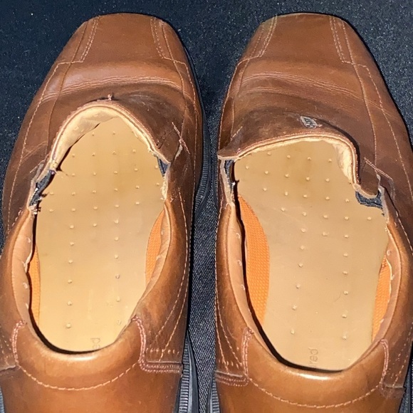 UNSTRUCTURED BY CLARKS MENS SIZE 10.5 Men's Brown Leather Loafers. CLEAN - Picture 5 of 13